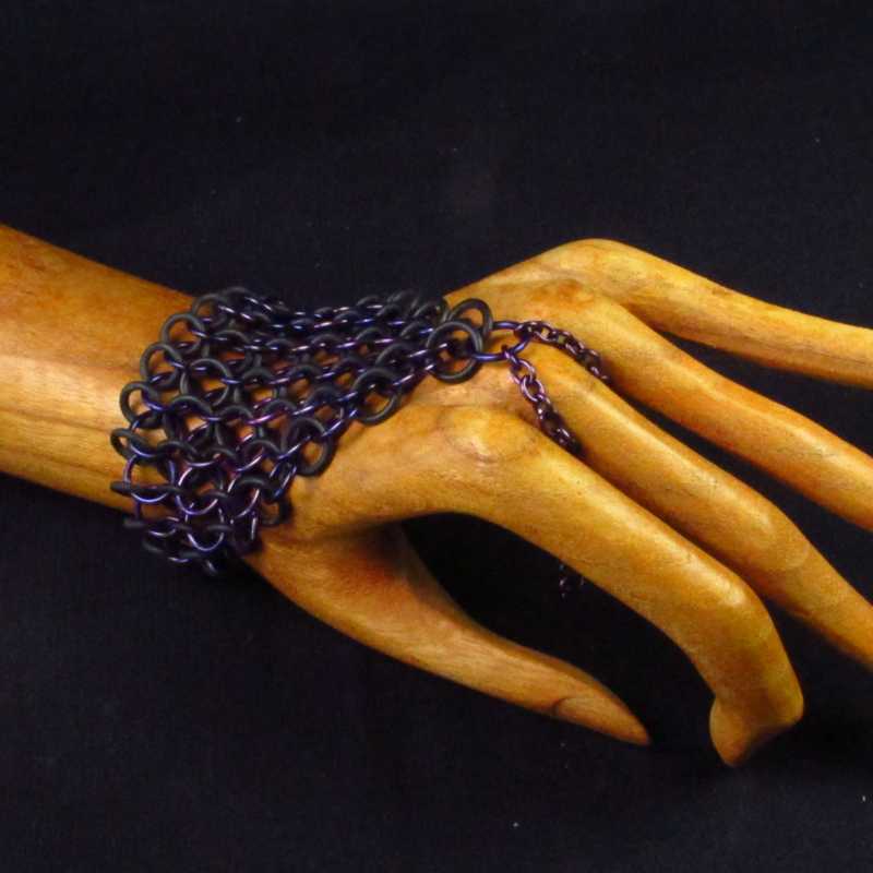 Hand jewelry - European 4 in 1 - Aluminum - Rubber - Purple